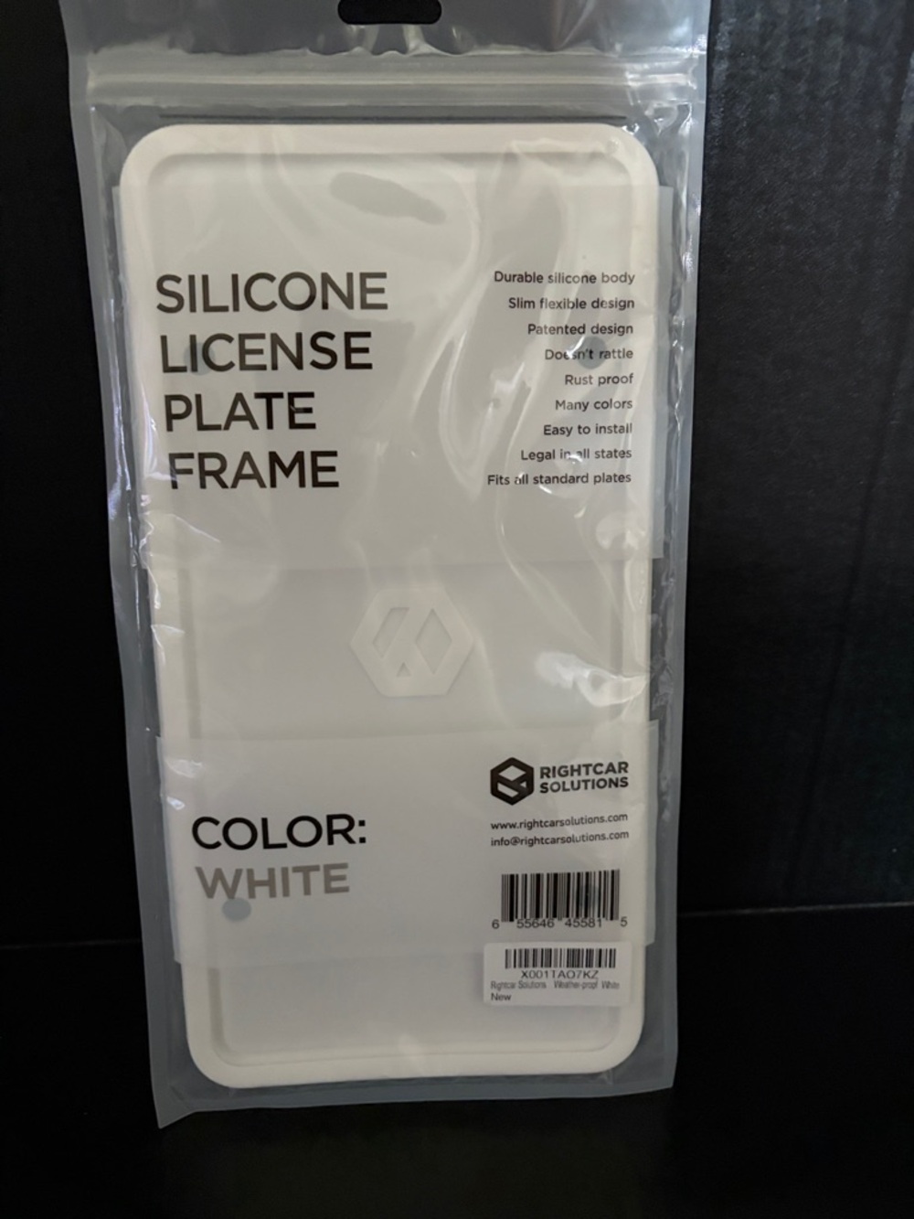Rightcar Solutions White Silicone License Plate Frame